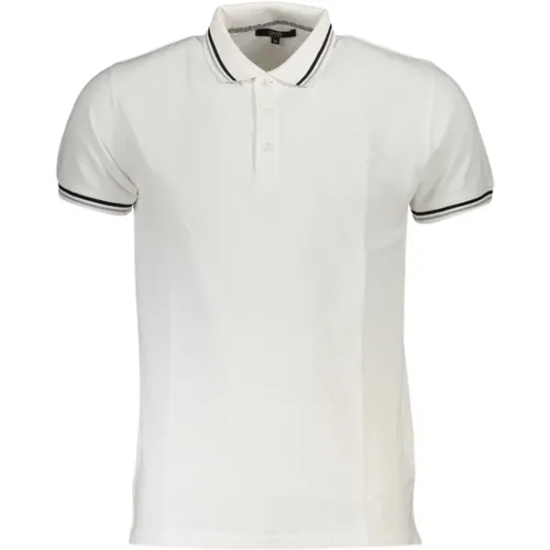 Weißes Baumwoll-Poloshirt mit Stickerei , Herren, Größe: 2XL - Cavalli Class - Modalova