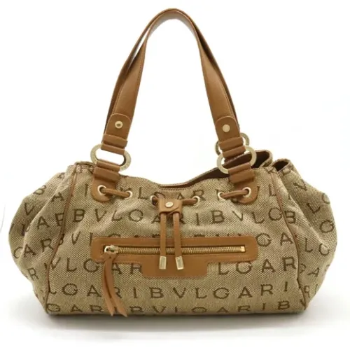 Pre-owned Canvas schultertasche , Damen, Größe: ONE Size - Bvlgari Vintage - Modalova