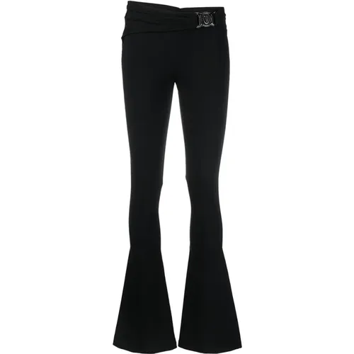 Schwarze Hose mit ausgestelltem Bein - Versace Jeans Couture - Modalova