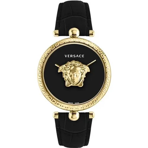 Black and Gold Palazzo Watch , female, Sizes: ONE SIZE - Versace - Modalova