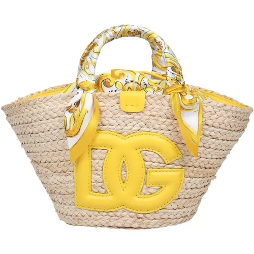 Straw Shopping Bag , female, Sizes: ONE SIZE - Dolce & Gabbana - Modalova