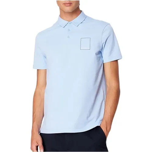 Blaues Poloshirt , Herren, Größe: L - Armani Exchange - Modalova