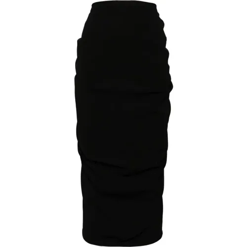 Wool Blend Ruched Skirt , female, Sizes: M, S - Dries Van Noten - Modalova