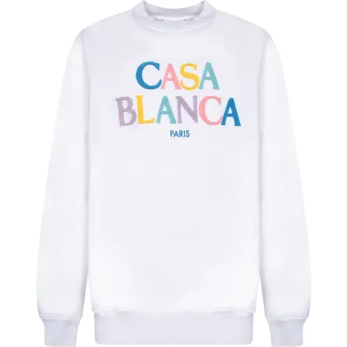 Weißer Sweatshirt Stilvoll Bequem Casual , Herren, Größe: M - Casablanca - Modalova