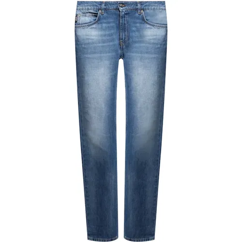 Blaue Baumwoll-Logo-Denim-Jeans - Versace - Modalova