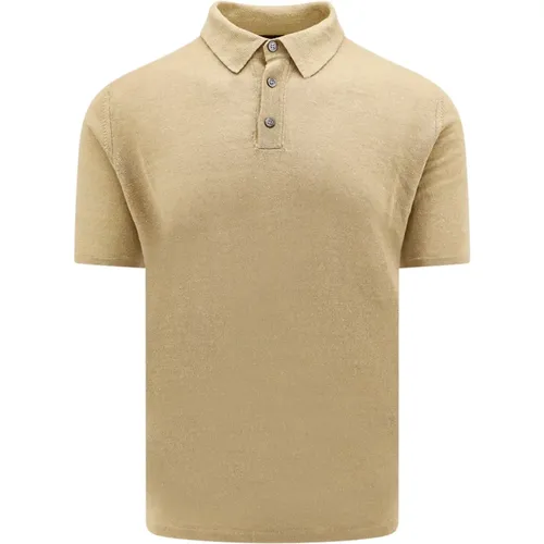 Linen T-Shirt with Collar , male, Sizes: 3XL, 2XL - Roberto Collina - Modalova
