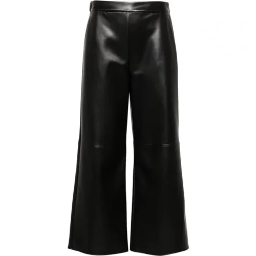 Faux Leather Trousers Straight Leg , female, Sizes: L, S, M, XS - Max Mara - Modalova