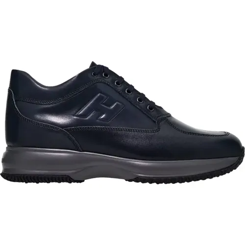 Casual Leather Sneakers with H Detail , male, Sizes: 6 1/2 UK, 6 UK, 5 1/2 UK, 8 UK, 5 UK, 8 1/2 UK, 7 UK, 9 UK, 7 1/2 UK - Hogan - Modalova