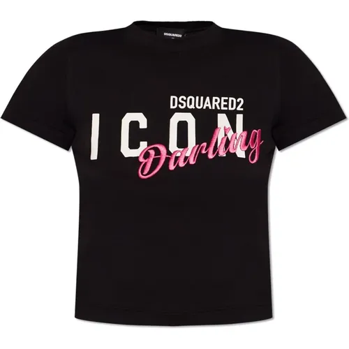 T-shirt with logo , female, Sizes: M, L, S - Dsquared2 - Modalova