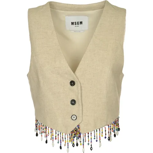 Beige Gilet Vest Top MSGM - MSGM - Modalova