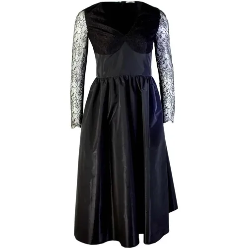 Elegantes Schwarzes Kleid mit Spitzen-Details - Lardini - Modalova