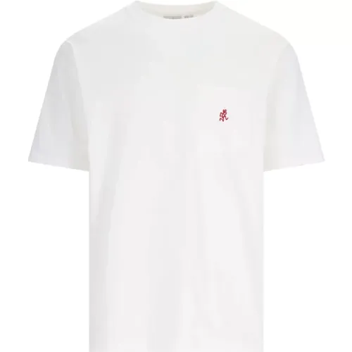 Weißes Logo-T-Shirt mit Tasche , Herren, Größe: S - Gramicci - Modalova