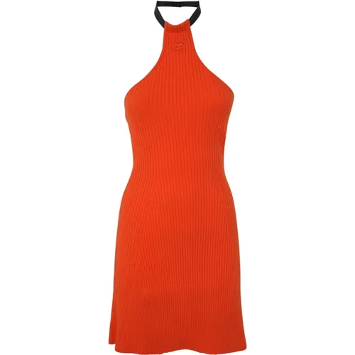 Sophisticated Rib Knit Dress , female, Sizes: M - Courrèges - Modalova