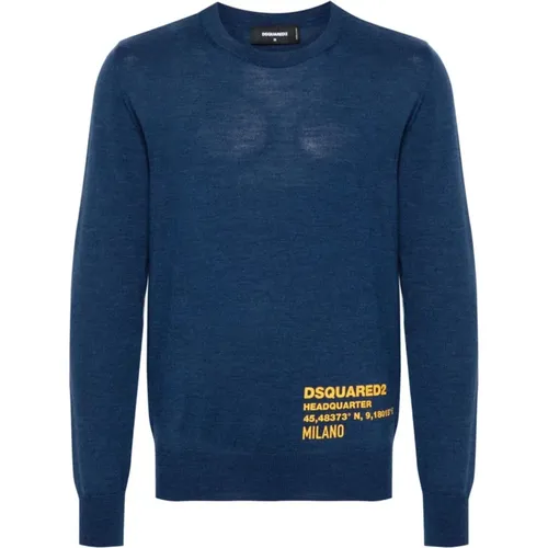 Wool Knit Sweater , male, Sizes: XL, L - Dsquared2 - Modalova