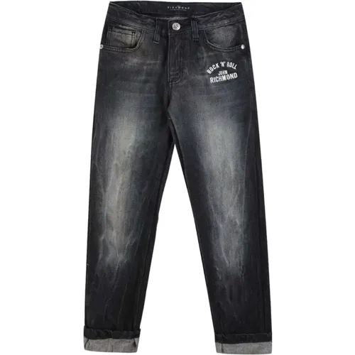 Slim Fit Jeans mit bedrucktem Logo - John Richmond - Modalova