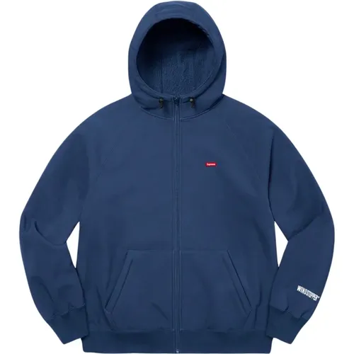 Winddichte Reißverschluss-Kapuzenpullover Fw21 Navy - Supreme - Modalova