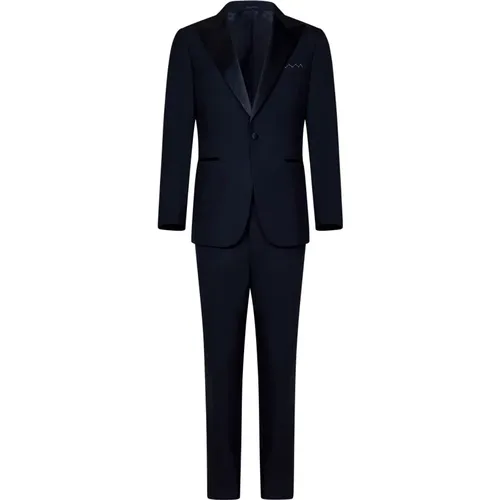 Tropical Wool Tuxedo Suit , male, Sizes: 2XL, 3XL, XL, L, S, M - Low Brand - Modalova