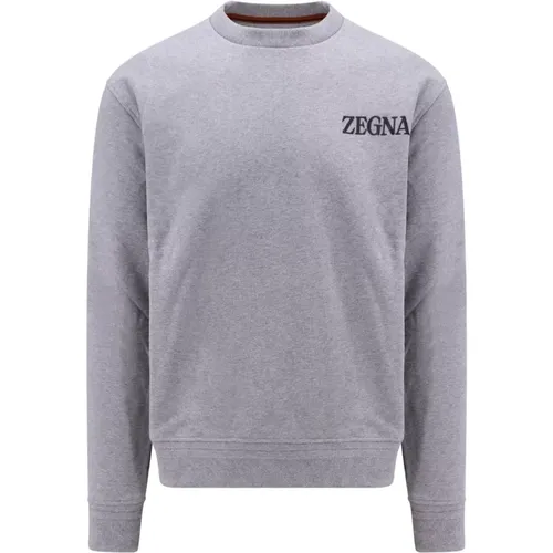 Mens Clothing Sweatshirts Grey Aw23 , male, Sizes: S - Ermenegildo Zegna - Modalova