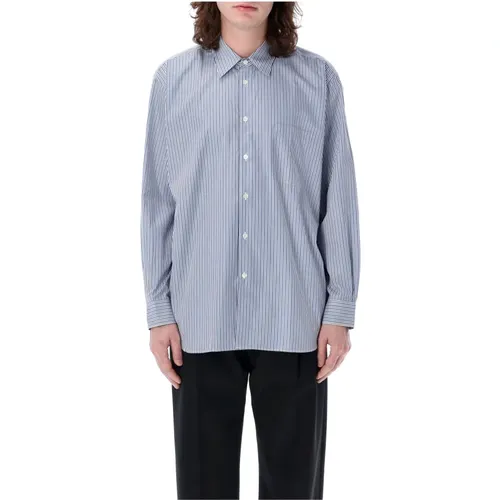 Gestreiftes Hemd Weiß Blau , Herren, Größe: M - Comme des Garçons - Modalova