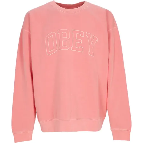 Lightweight Crewneck Sweatshirt Pigment Shell , male, Sizes: XS, XL, S, L - Obey - Modalova