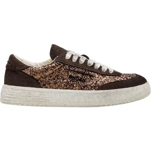 Low Glitter Sneakers with Suede , female, Sizes: 2 UK, 6 UK, 3 UK, 5 UK, 4 UK - Ghoud - Modalova