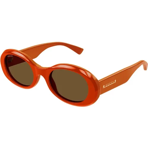 Stilvolle Ovale Sonnenbrille Gg1587S 003 , unisex, Größe: 52 MM - Gucci - Modalova