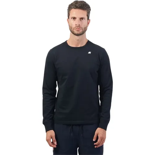 Schwarzer Pullover Slim Fit Langarm , Herren, Größe: 2XL - K-way - Modalova