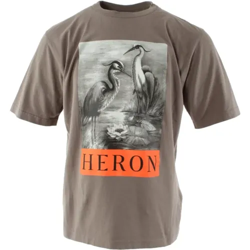 Men`s Grey Cotton T-Shirt , male, Sizes: XL - Heron Preston - Modalova