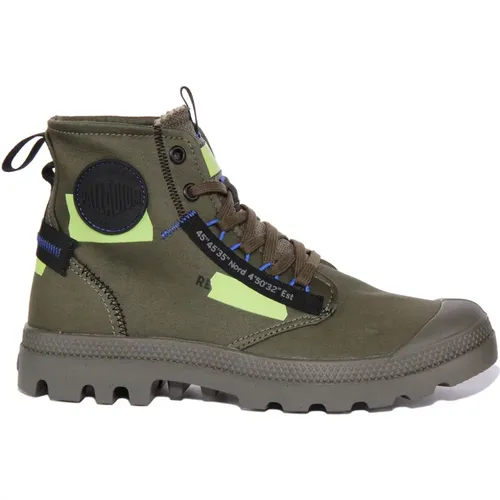 Canvas Ankle Boots in Olive , male, Sizes: 4 UK, 13 UK, 10 1/2 UK, 3 UK, 8 UK, 12 UK, 6 UK, 9 UK, 7 UK - Palladium - Modalova