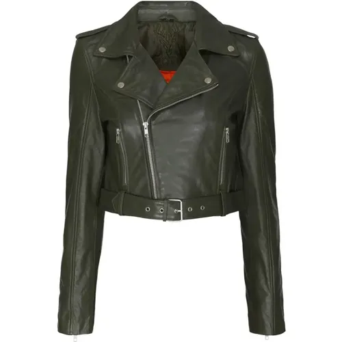 Cropped Biker Jacket 11061 , female, Sizes: 2XL - Notyz - Modalova
