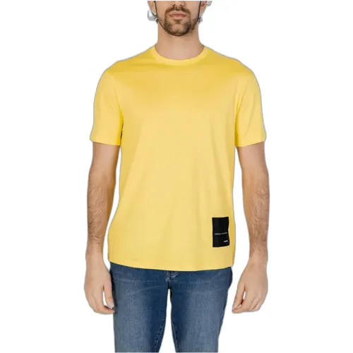 Cotton Short Sleeve Round Neck T-Shirt , male, Sizes: M, S, L, XL, XS - Armani Exchange - Modalova