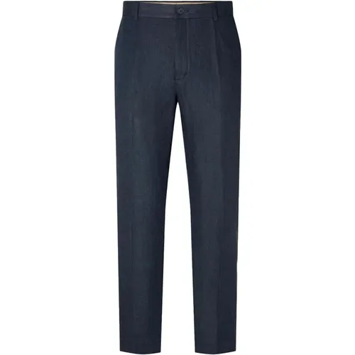 Blaue Chino Hose Leinen Navy , Herren, Größe: M - Selected Homme - Modalova