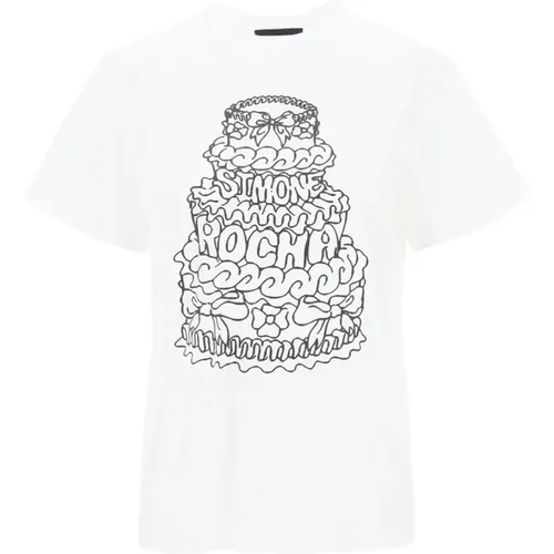 Grafisches Cake Logo Print T-Shirt , Damen, Größe: M - Simone Rocha - Modalova