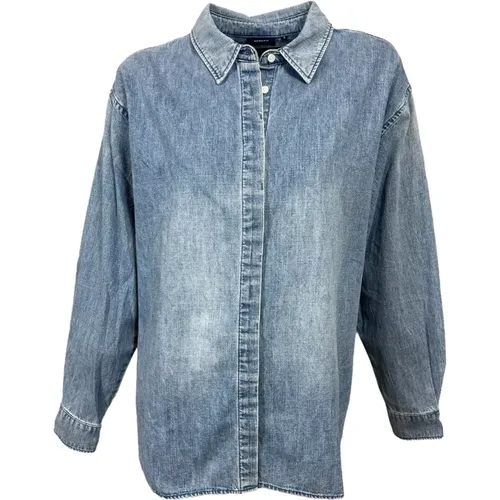 Chambray Button Shirt Light , female, Sizes: XS - Denham - Modalova