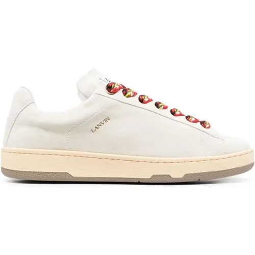 Weiße Leder Low-Top Sneakers , Herren, Größe: 40 EU - Lanvin - Modalova