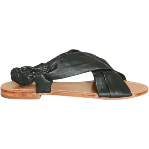 Forest Green Leather Sandals , female, Sizes: 4 UK - Petite Mendigote - Modalova