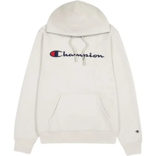 Beiger Kapuzenpullover mit gesticktem Logo , Herren, Größe: 2XL - Champion - Modalova