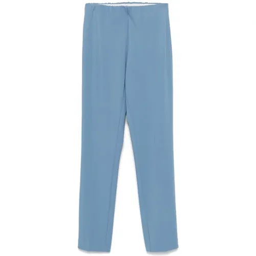 Blaue Stretch-Faltenhose , Damen, Größe: M - Le Tricot Perugia - Modalova