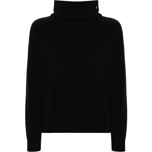 Schwarzer Wollstrick Rollkragenpullover - Liu Jo - Modalova