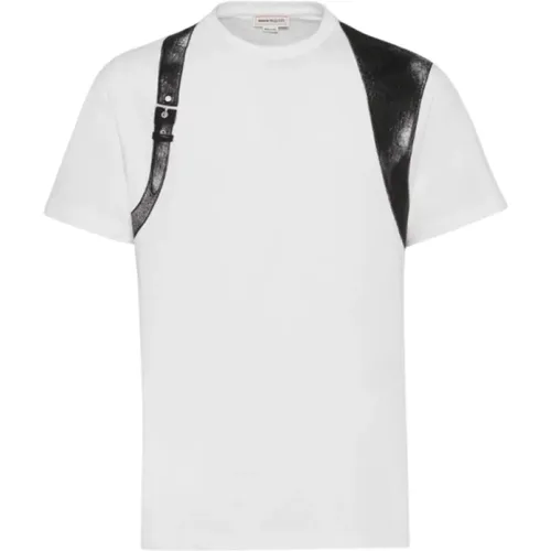 Cotton Jersey T-shirt with Black Harness Print , male, Sizes: M - alexander mcqueen - Modalova