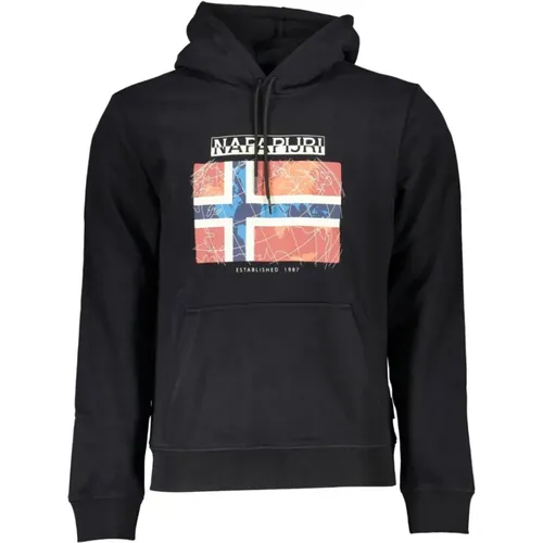 Sleek Hooded Fleece Sweatshirt in , male, Sizes: 3XL, 2XL, S, M, XS, XL, L - Napapijri - Modalova