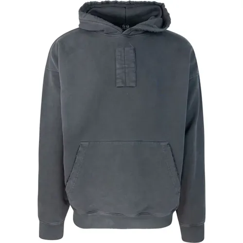 Grauer Oversized Hoodie mit Frontpatch , Herren, Größe: L - 44 Label Group - Modalova