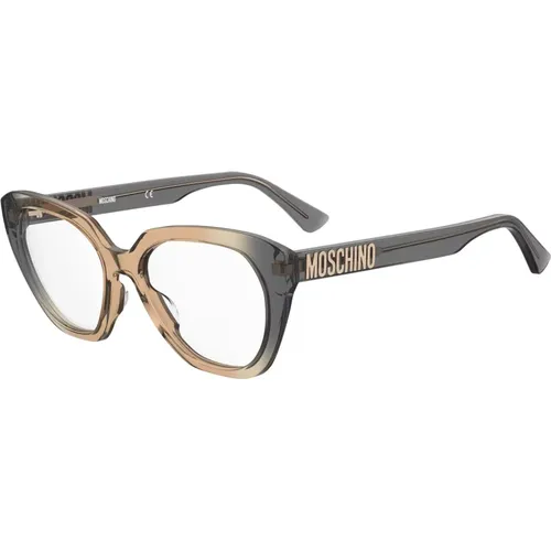 Grau Ocker Schattierte Brillenfassungen , unisex, Größe: 51 MM - Moschino - Modalova