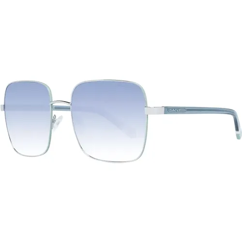 Stilvolle quadratische Sonnenbrille mit silbernem Rahmen und blauen Gläsern - Gant - Modalova