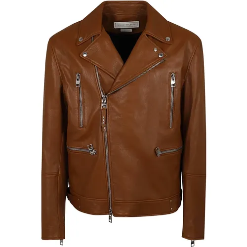 Leather Biker Jacket , male, Sizes: 2XL - alexander mcqueen - Modalova