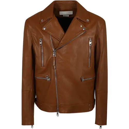 Leather Biker Jacket , male, Sizes: M, 2XL - alexander mcqueen - Modalova