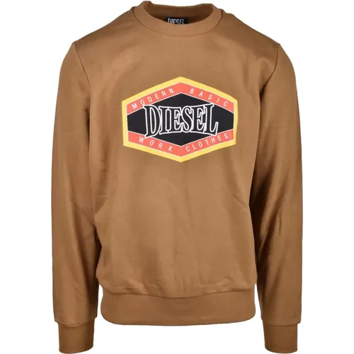 Baumwolle Polyester Sweatshirt , Herren, Größe: L - Diesel - Modalova