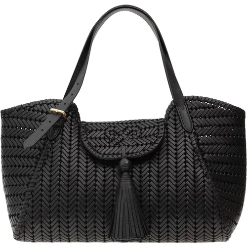 Leather Tassel Tote with Bow Motif , female, Sizes: ONE SIZE - Anya Hindmarch - Modalova