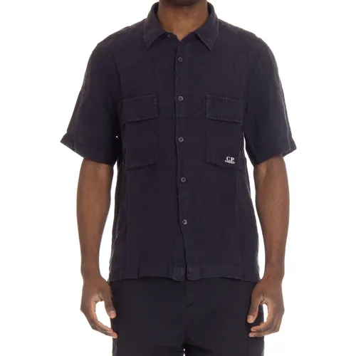 Linen Half Sleeve Shirt , male, Sizes: M, L, XL - C.P. Company - Modalova