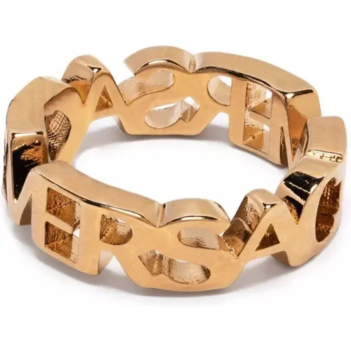 Golden Logo Openwork Brass Jewelry , female, Sizes: M, XS - Versace - Modalova